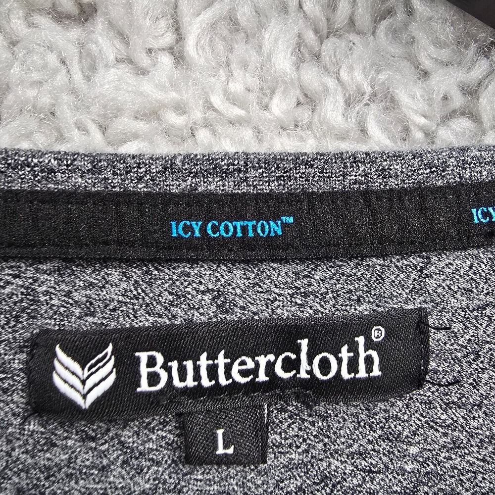 Buttercloth Mens Short Sleeve Cotton T Shirt Gray Size L Casual Active Basic - Picture 4 of 9